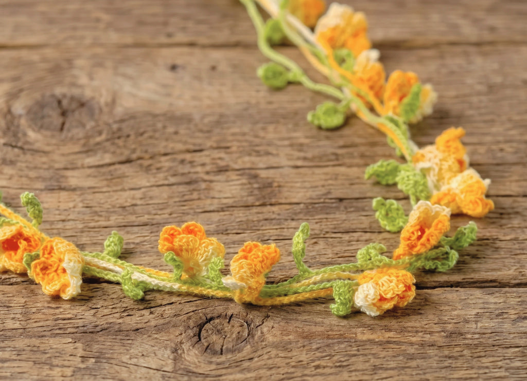 💛 Crochet Flower Vine Bracelet & Necklace   _ 2 Patterns in 1