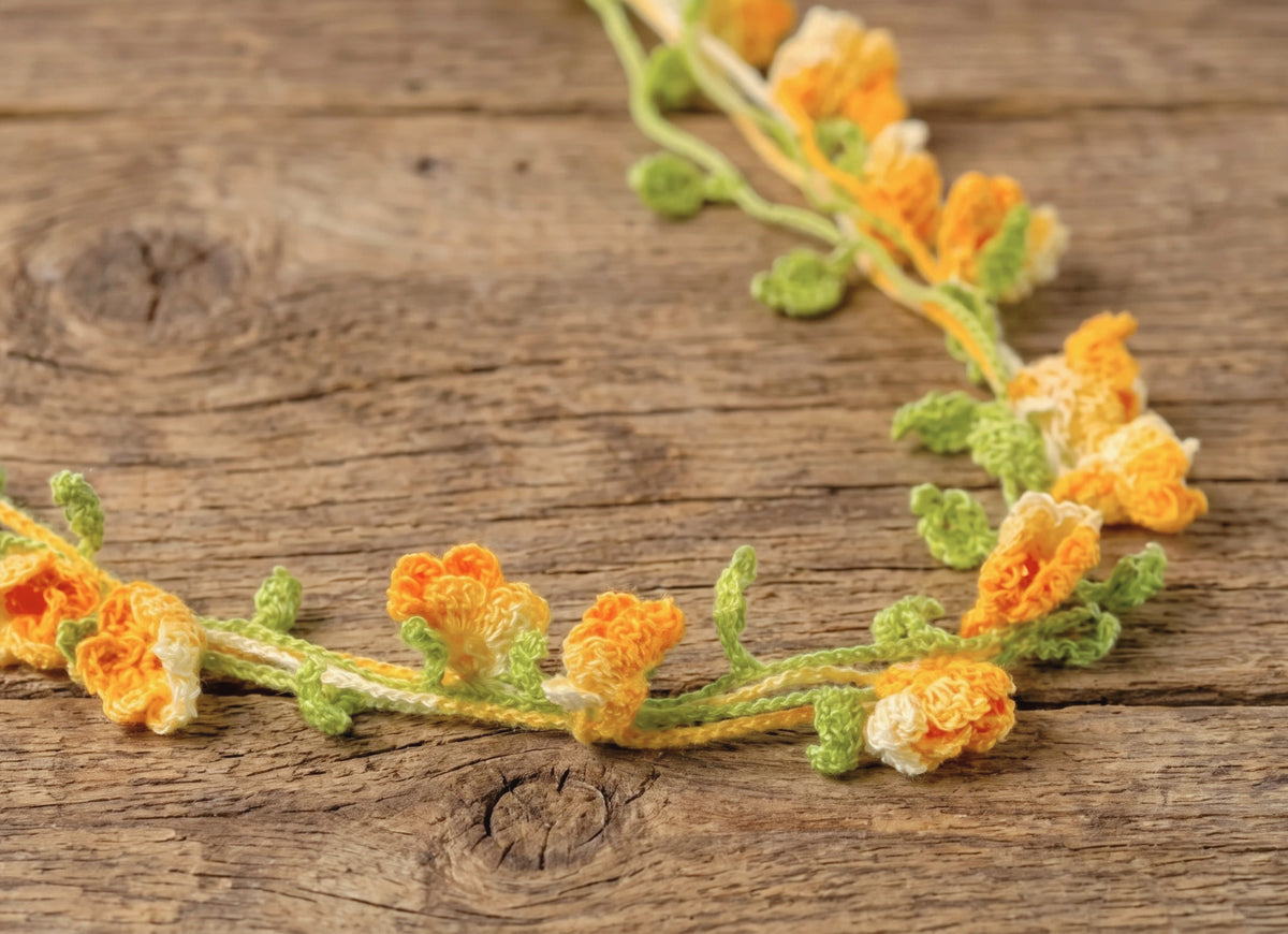 💛 Crochet Flower Vine Bracelet & Necklace   _ 2 Patterns in 1