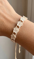 🌸 Crochet Flower Bracelet– 2 Patterns in 1