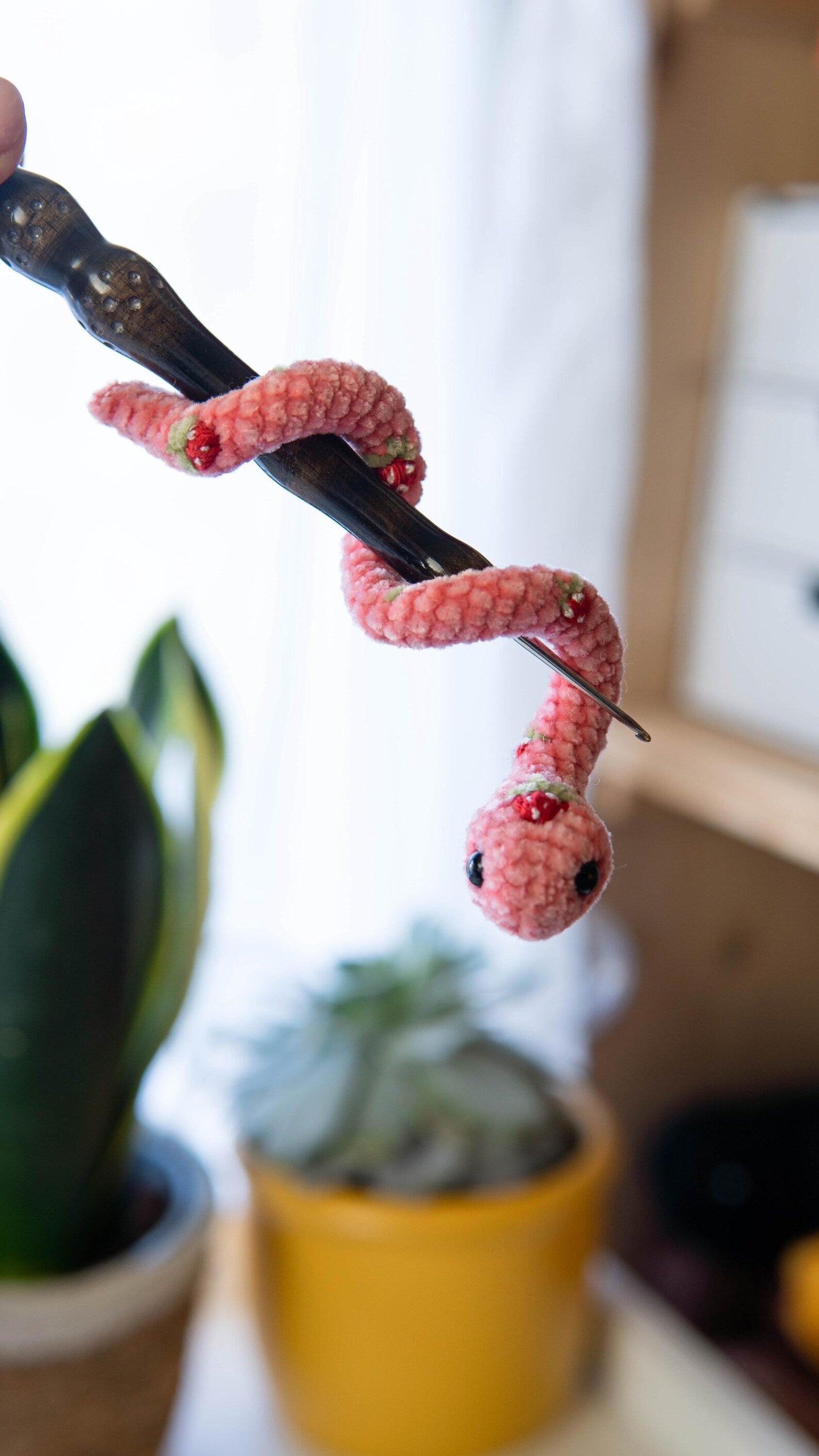 The Easy "Danger Noodle" Amigurumi Snake Wrap Bracelet Pattern