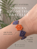 Modern Geometric Crochet Bracelet Pattern PDF | Easy DIY Crochet Jewelry