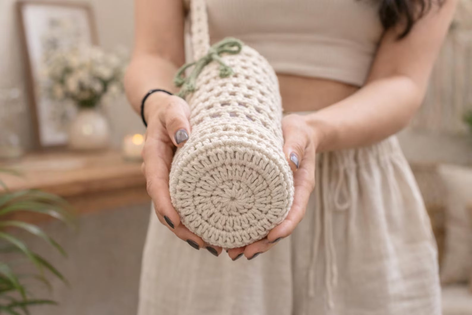 Easy Crochet Water Bottle Holder Pattern | Mesh Crossbody Bottle Bag PDF