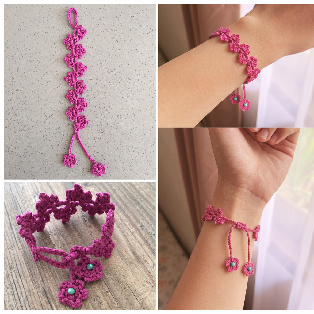 The Fuchsia Bloom Friendship Bracelet — A Quick & Beautiful– 2 Patterns in 1