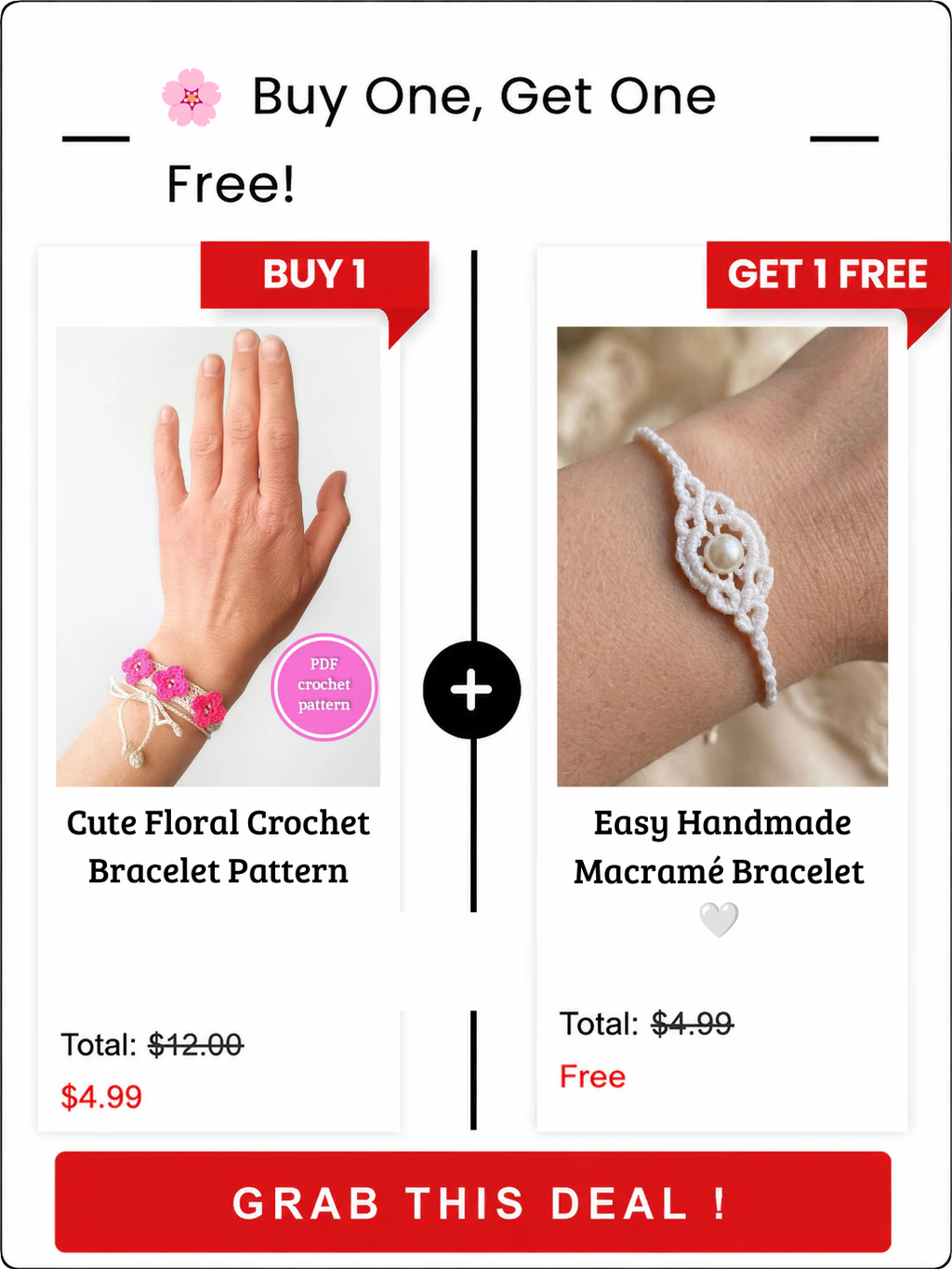 Cute Floral Crochet Bracelet Pattern