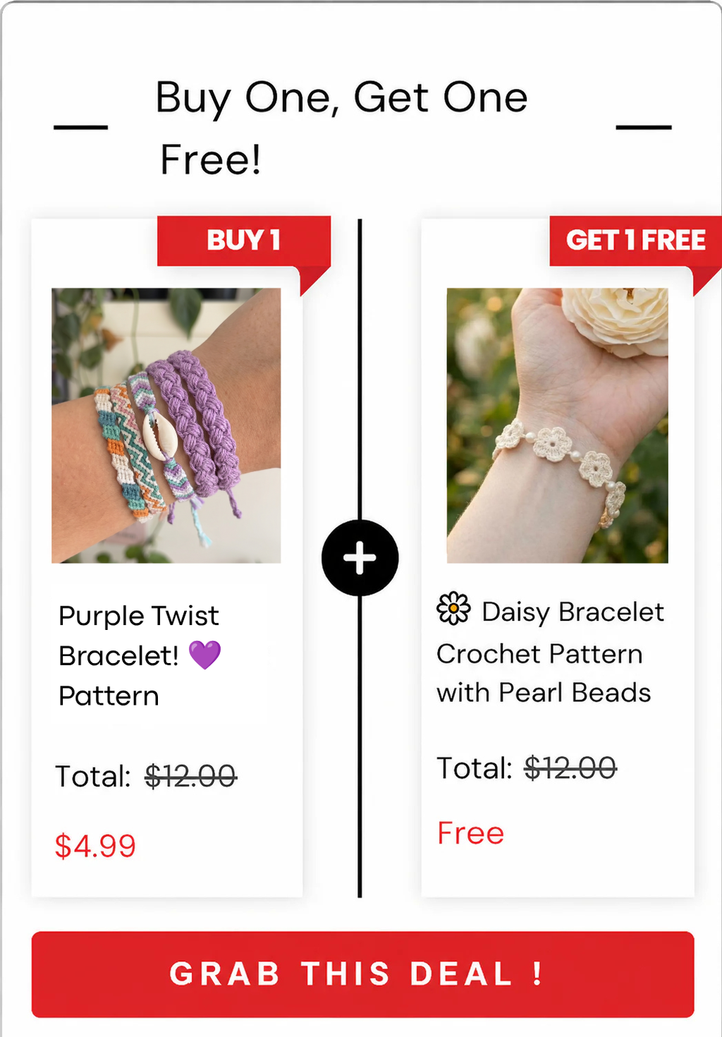 💜 Purple Twist Bracelet Crochet Pattern