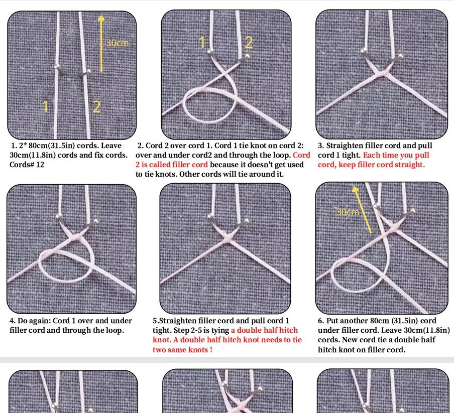 macrame bracelet pattern
