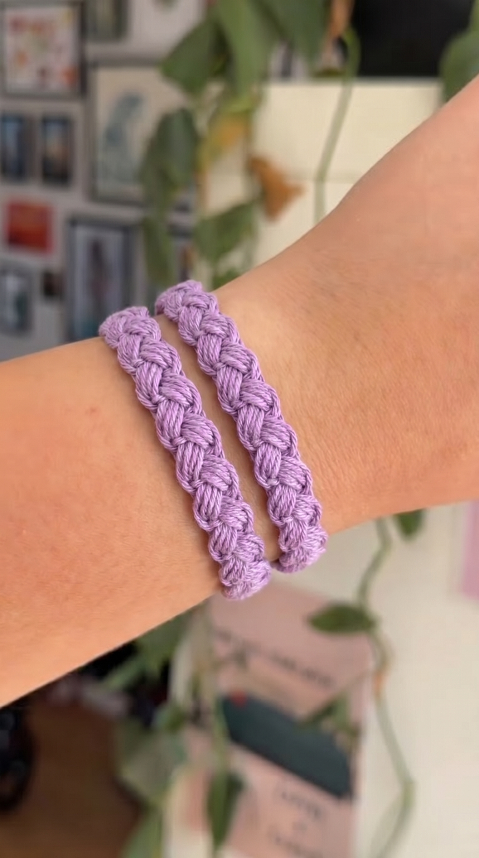 💜 Purple Twist Bracelet Crochet Pattern