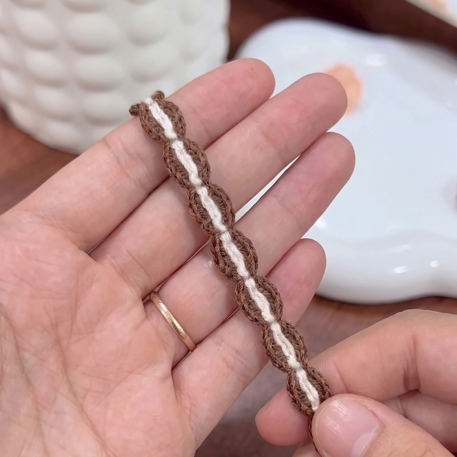 ⋆˙⟡ Coffee Bean Crochet Bracelet Pattern PDF | Easy Crochet Friendship Bracelet ⋆˙⟡