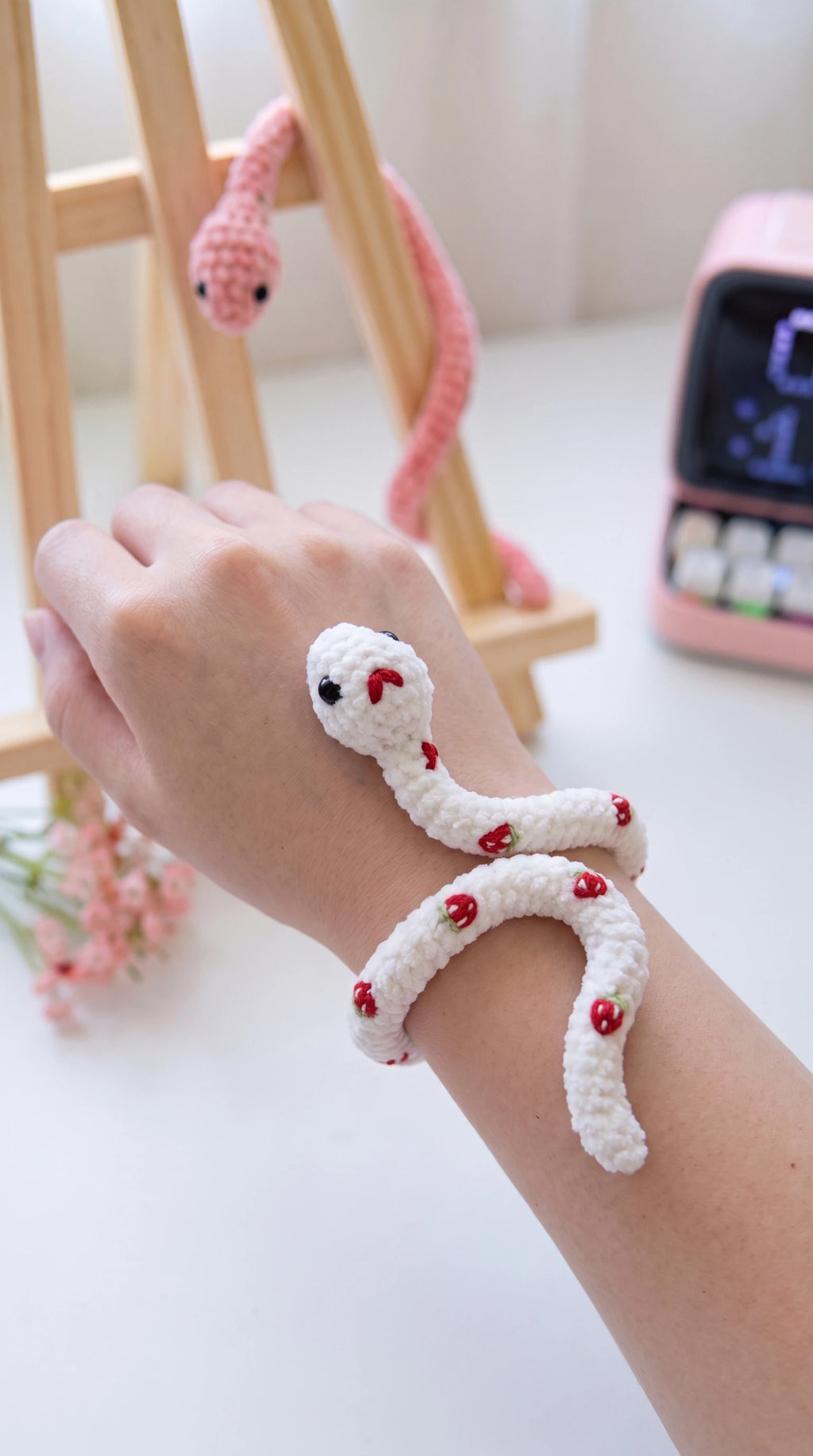 The Easy "Danger Noodle" Amigurumi Snake Wrap Bracelet Pattern