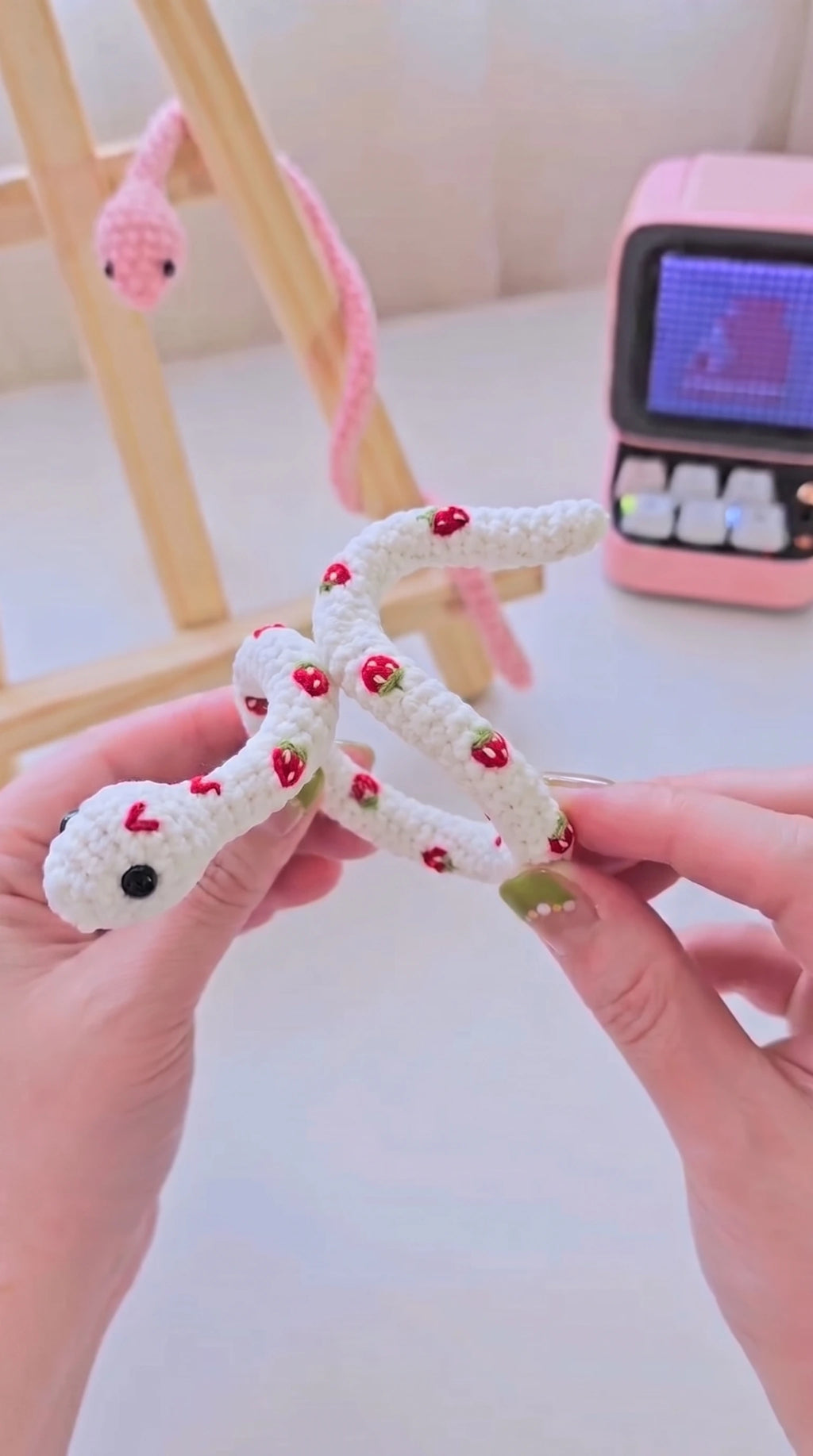 The Easy "Danger Noodle" Amigurumi Snake Wrap Bracelet Pattern