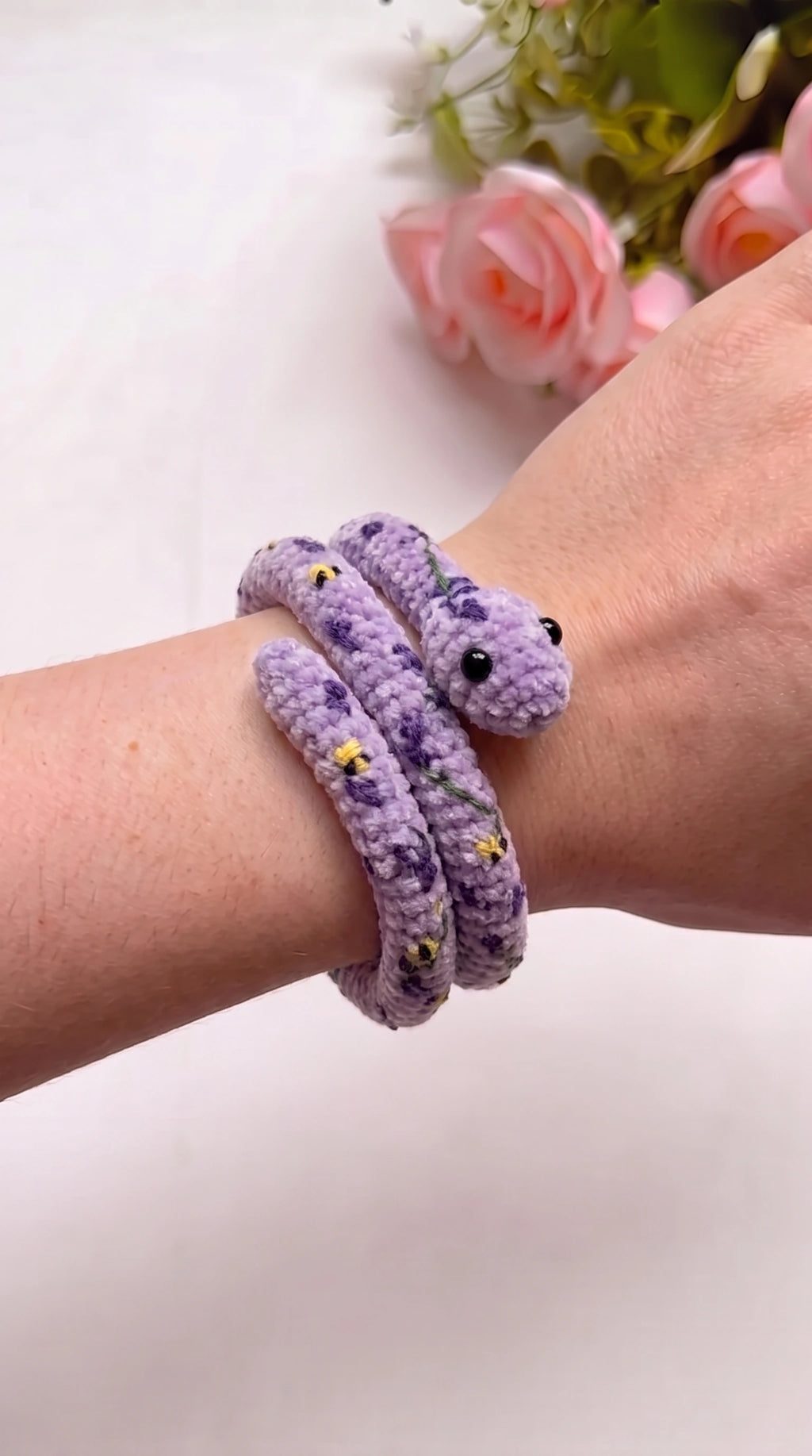 The Easy "Danger Noodle" Amigurumi Snake Wrap Bracelet Pattern