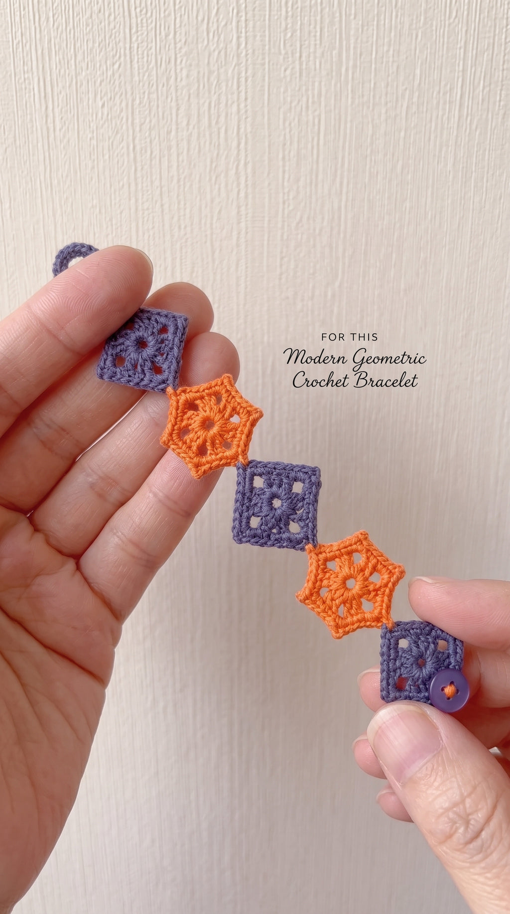 Modern Geometric Crochet Bracelet Pattern PDF | Easy DIY Crochet Jewelry