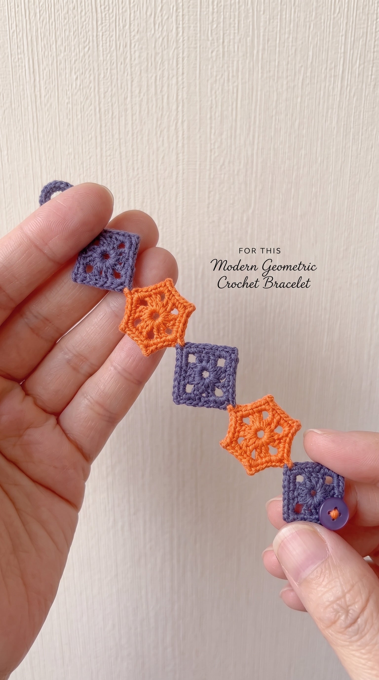 Modern Geometric Crochet Bracelet Pattern PDF | Easy DIY Crochet Jewelry