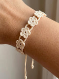 🌸 Crochet Flower Bracelet– 2 Patterns in 1
