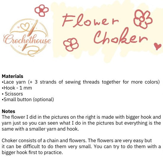 🌸 Crochet Flower Choker Pattern